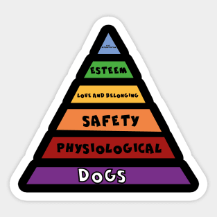 DOGS  ARE THE BASE OF THE PYRAMIDE Sticker